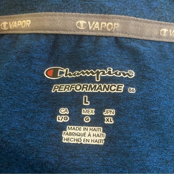 Champion Vapor Short Sleeve Performance Tee Teal L - Picture 3 of 5